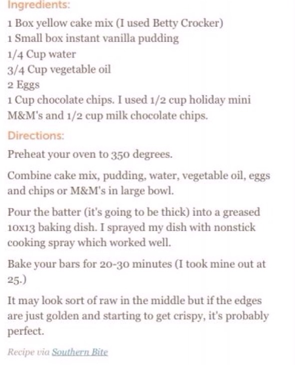 Candy Cake Mix Cookie Bars 