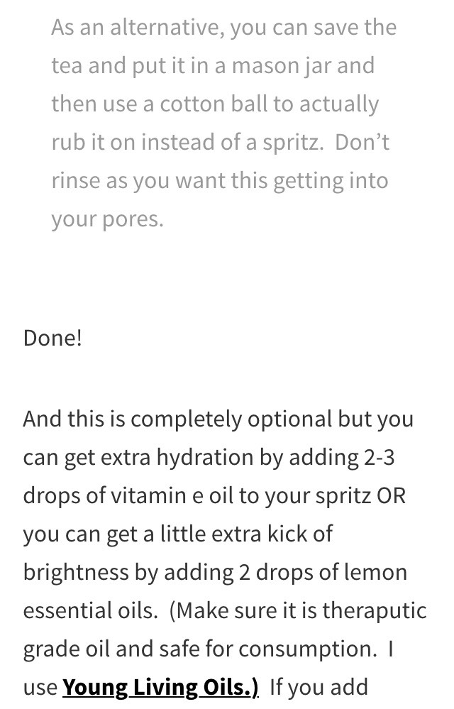 DIY Gorgeous Skin. Green Tea Facial Toner 