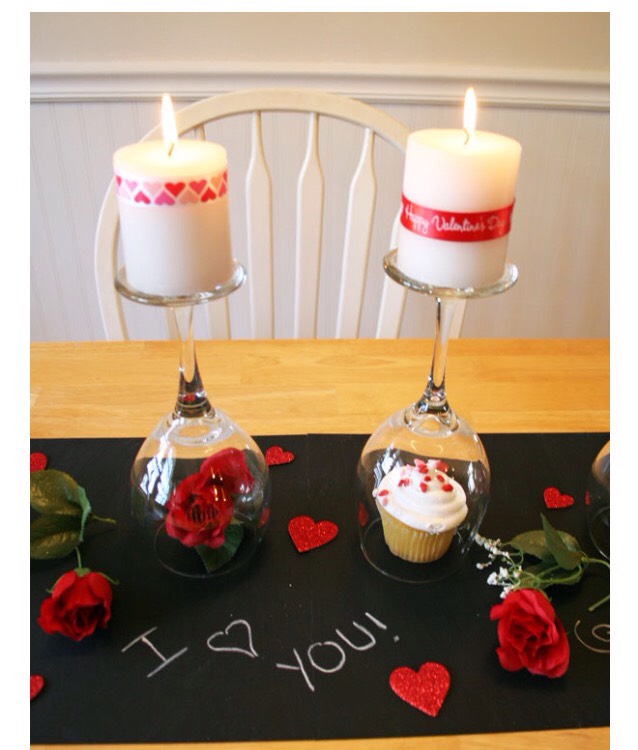 DIY valentines table decoration 