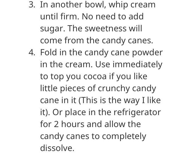 Easy Two Ingredient Candy Came Whipped Cream For Hot Chocolate ! Soo Good 