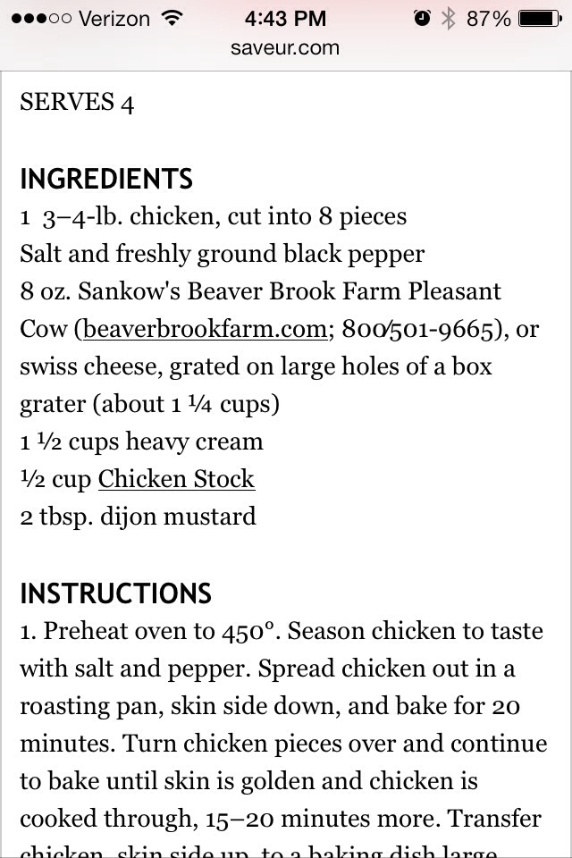 Baked Chicken With Cheese And Cream Sauce