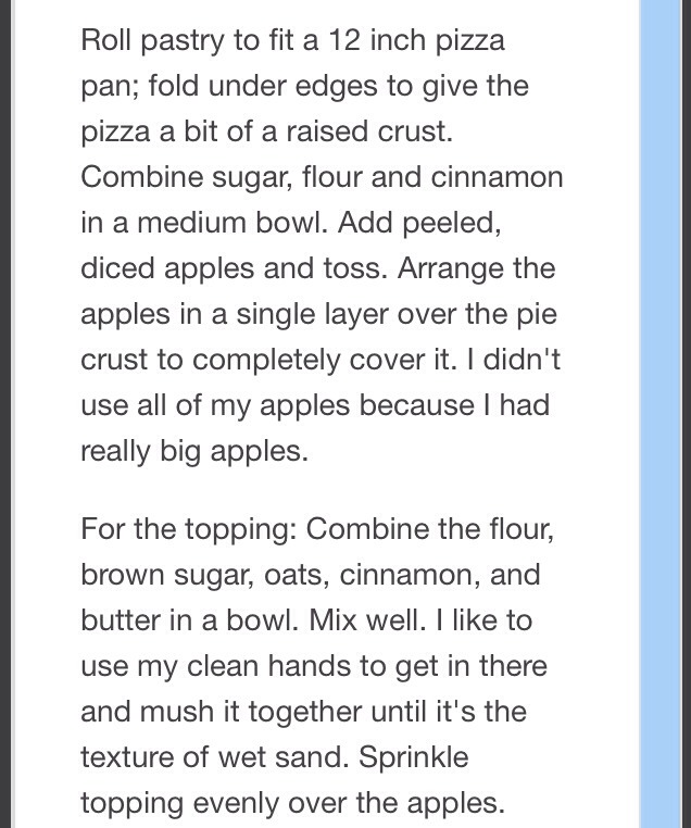 Apple Crisp Pizza