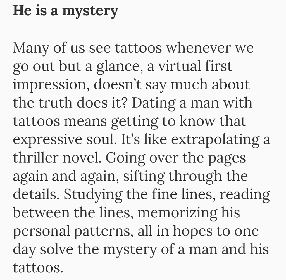VERY Legitimate Reasons To Date A Tattooed Man!
