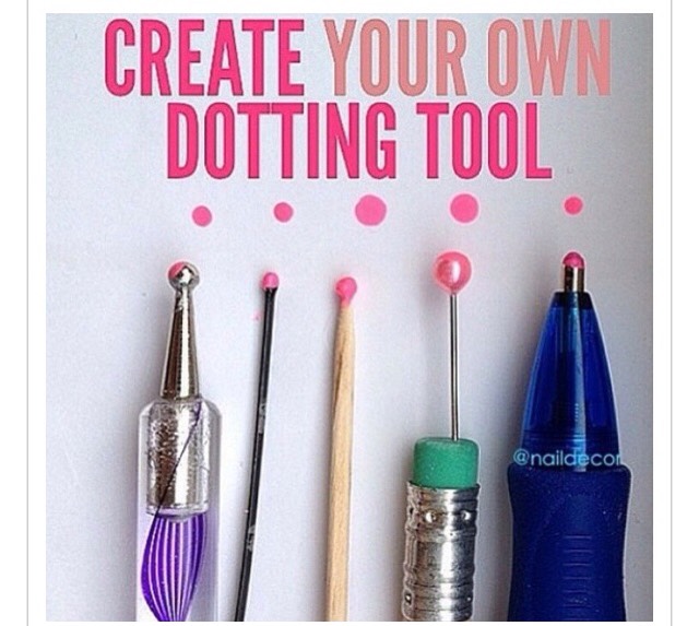 Create your own dotting tools using pencils/pens, pins, bobby pins, and toothpicks.