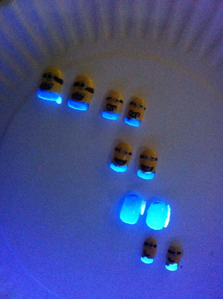 Black Light Minion Nails