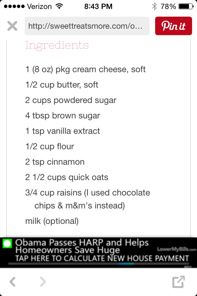 Oatmeal Cookie Dough Dip