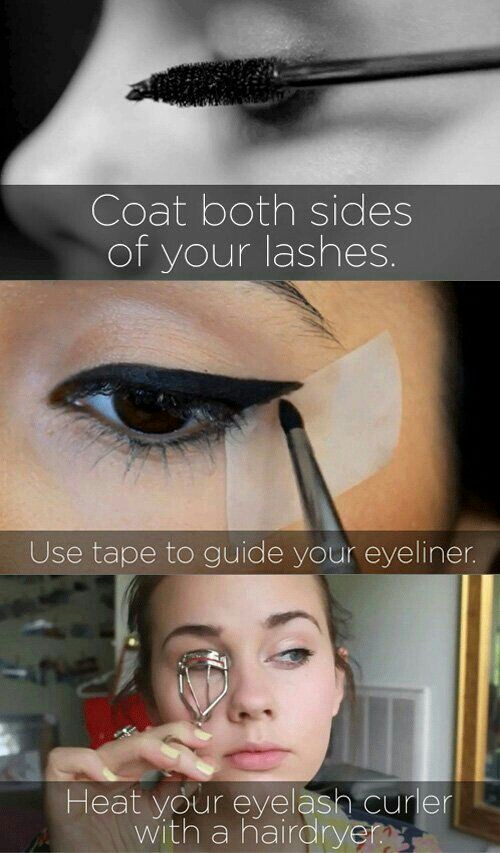 use tape to get the perfect wing and curl your eye lash be4 putting on ur mascara fore a fuller look 