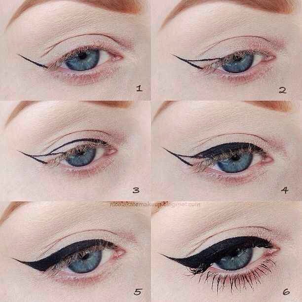 When going for a dramatic winged look, draw the outline of the shape, and then fill it in.