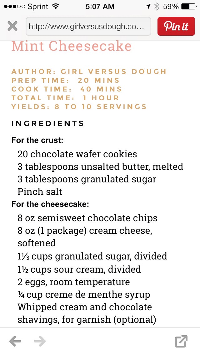 Double Chocolate Mint Cheese Cake