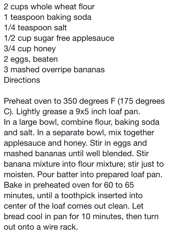 Banana Bread With Applesauce And Honey Instead Of Sugar And Oil! ⭐️