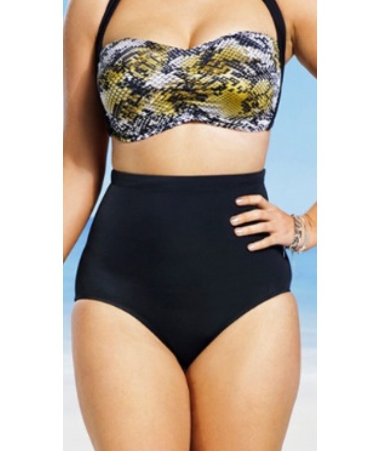 Bigger bum - wear a block bottom colour with a printed top, avoid smaller bottoms as these can be uncomfortable, look for a fuller bottom ...