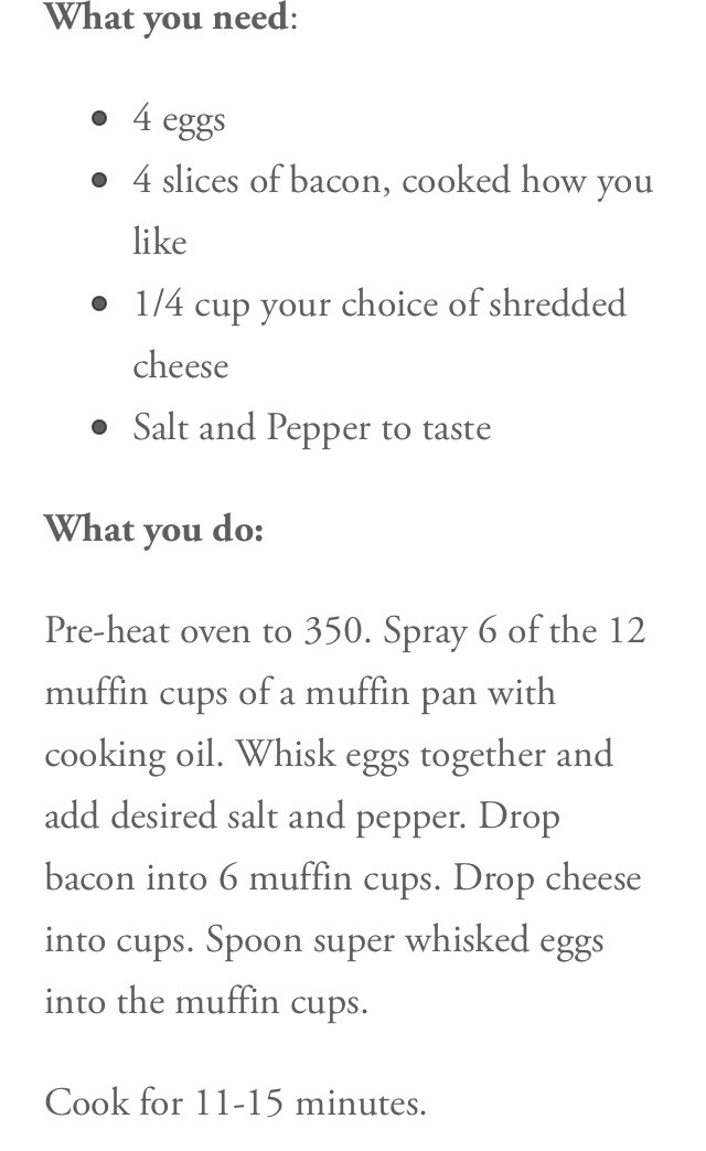 Bacon, Egg & Cheese Cups