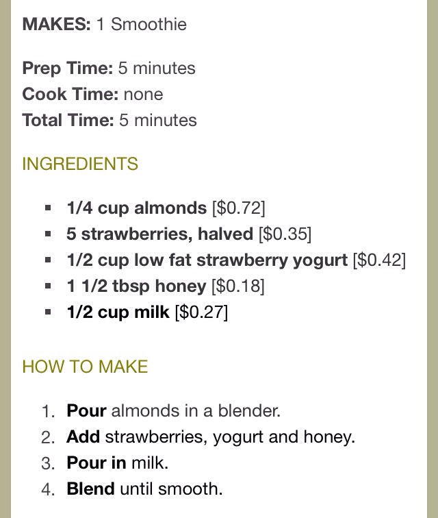 💥Workout Recovery Smoothie💥