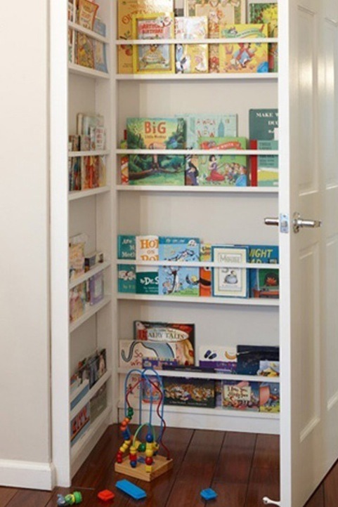 Add a small shelving unit to make the space behind the door more useful! 