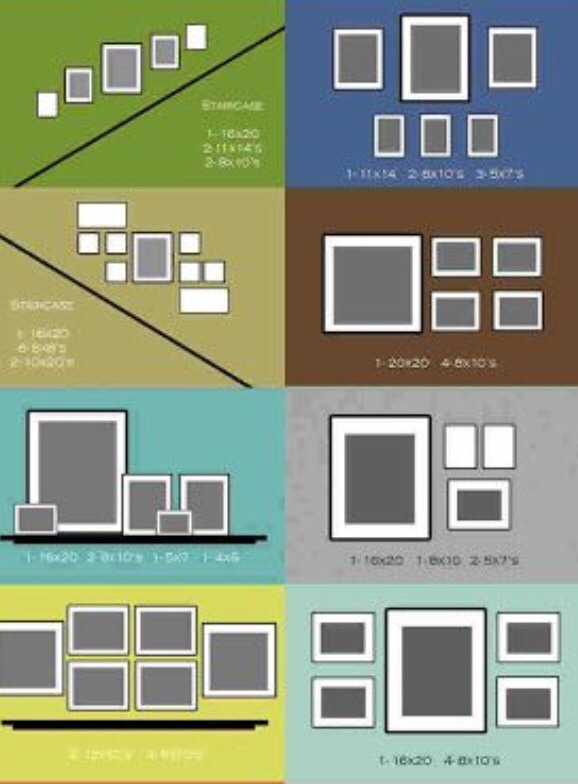 Here are some different ways to make photo collages on your walls