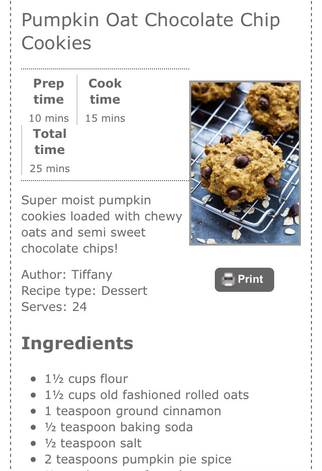 Pumpkin Oat Chocolate Chip Cookies