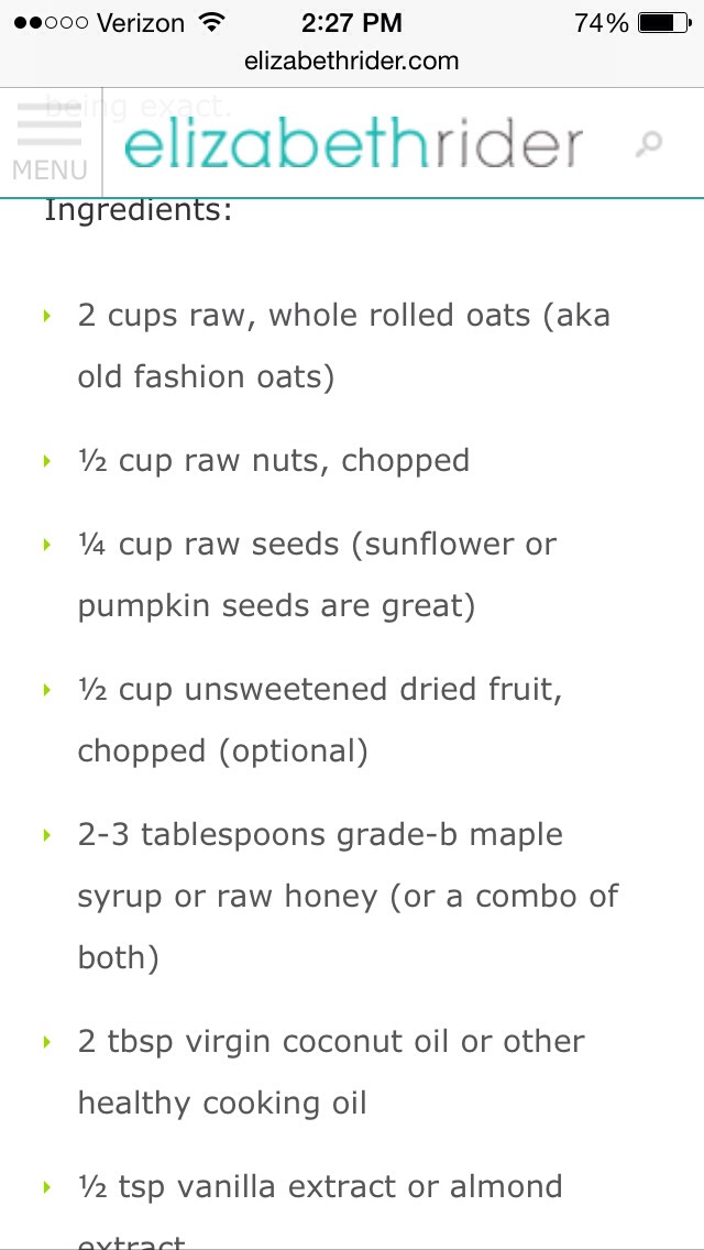 Easy Healthy Homemade Granola Recipe!!
