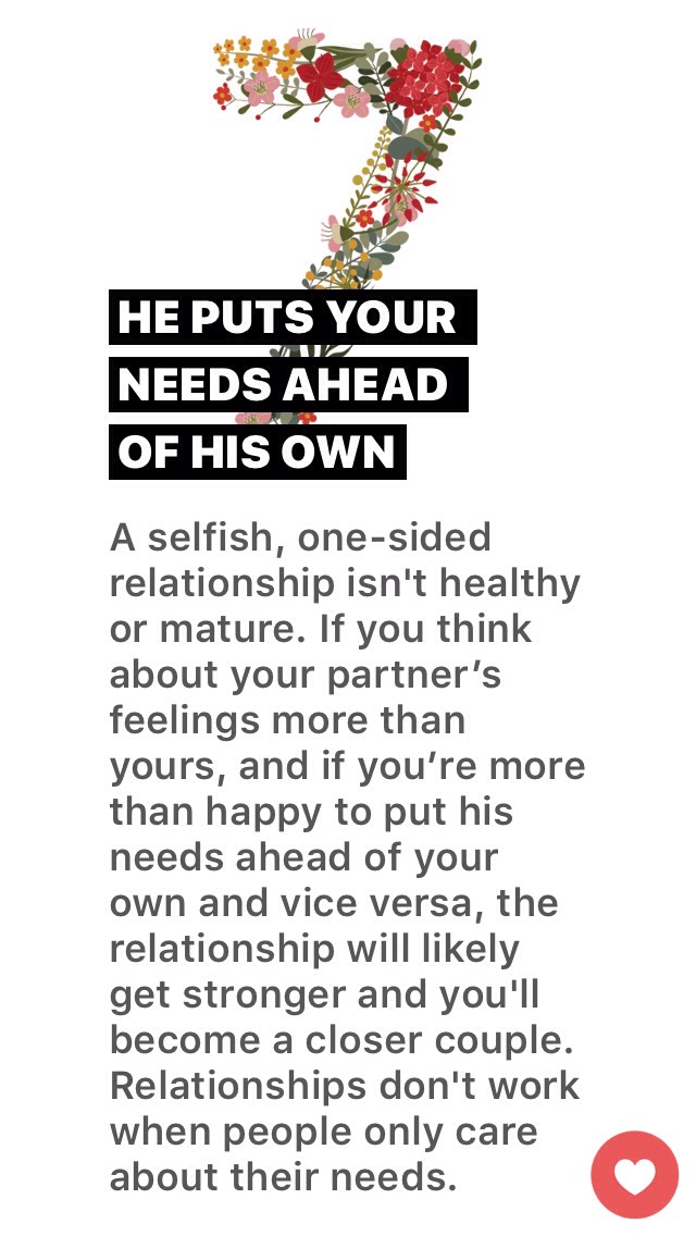 SIGNS OF A HEALTHY, MATURE RELATIONSHIP! 