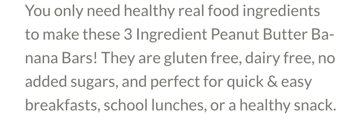3β£ Ingredients Peanut Butter Banana Bars. π
