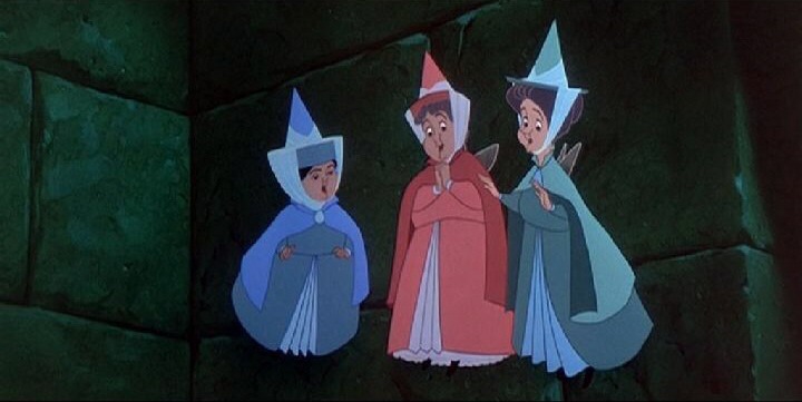 Sleeping beauty's three fair godmothers
