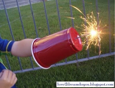 A solo cup isn't for only beer games but puncture a small hole and place a sparker through it to prevent tiny hands from burning .