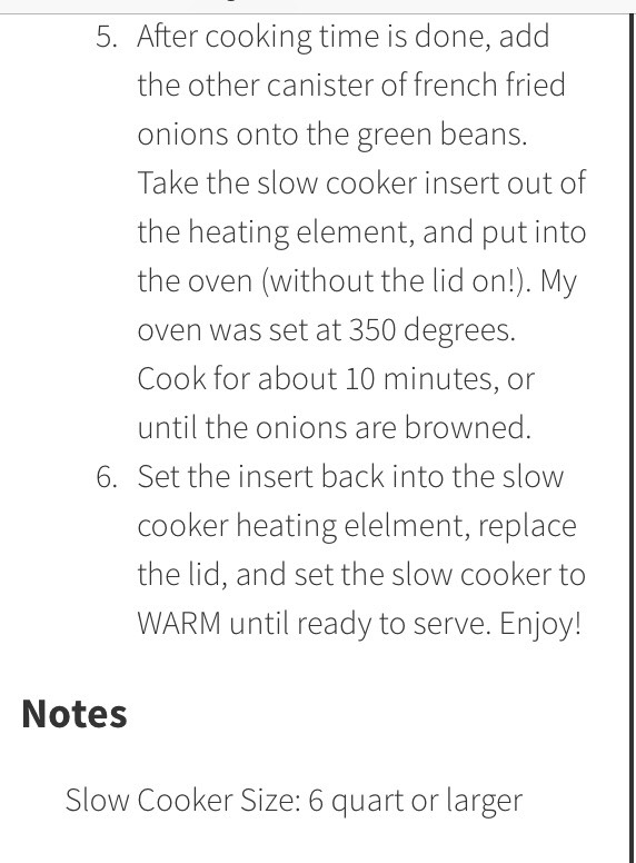 Slow Cooker Green Bean Casserole