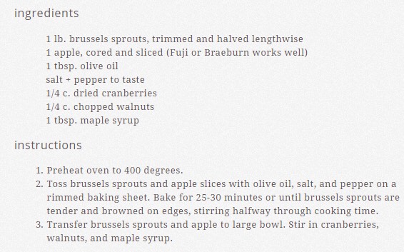 Roasted Apple Brussels Sprouts #SpringForward