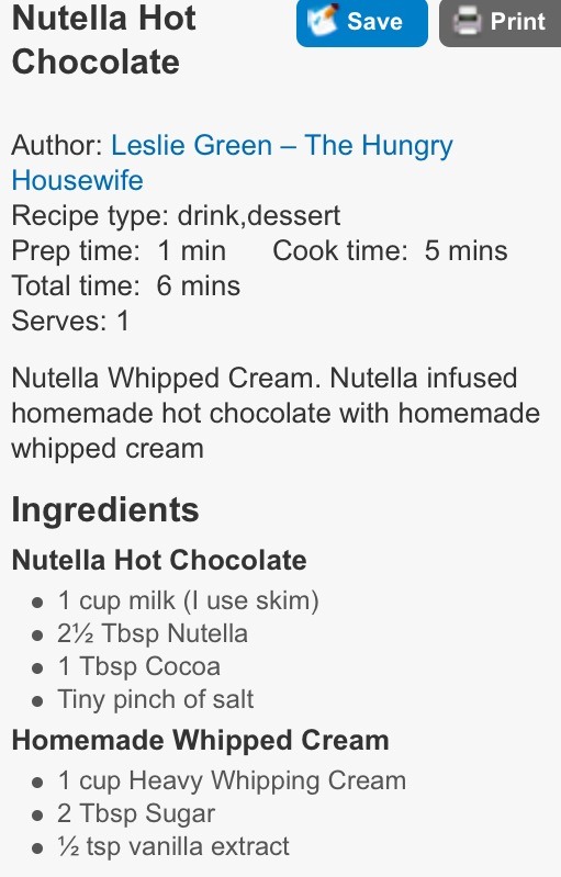 Nutella Hot Chocolate