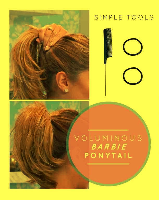 5. And if you don’t want to fuss with bobby pins, here’s how to do it with two hair ties.