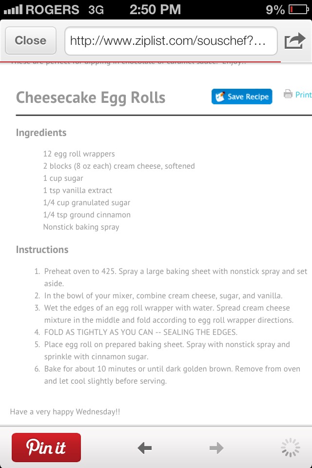 Cheesecake Egg Rolls!!