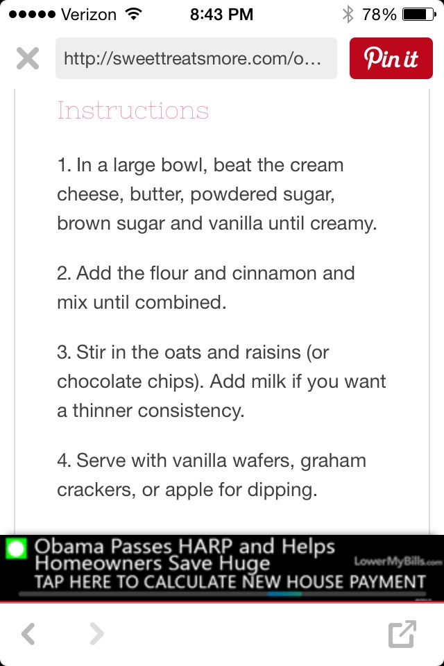 Oatmeal Cookie Dough Dip