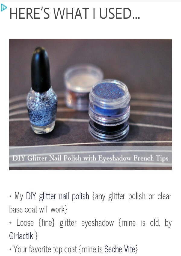 DIY Glitter Nail Polish With Eye Shadow French Tips!