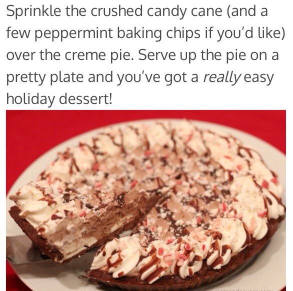 Peppermint Hershey's chocolate cream pie 