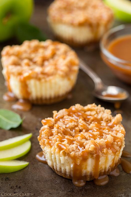 17
Caramel Apple Mini Cheesecakes with Streusel Topping