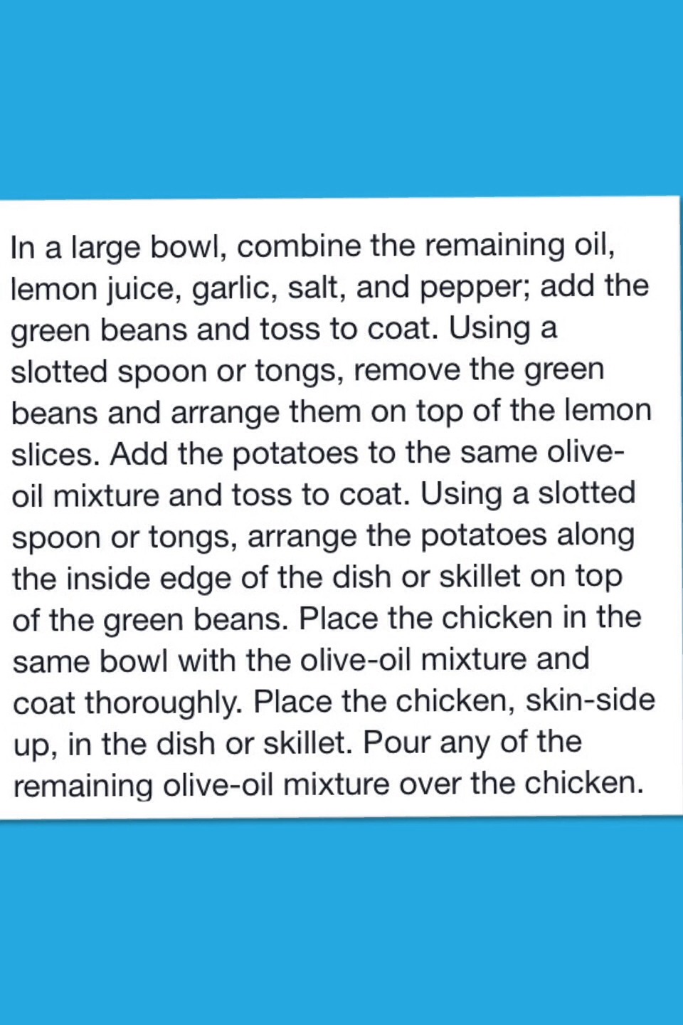 Garlic & Lemon Chicken W Green Beans And Red Potatoes 