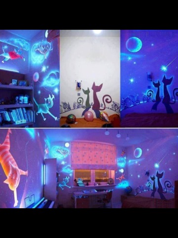 Glow In The Dark Paint Kids Room :) So Cool! 
