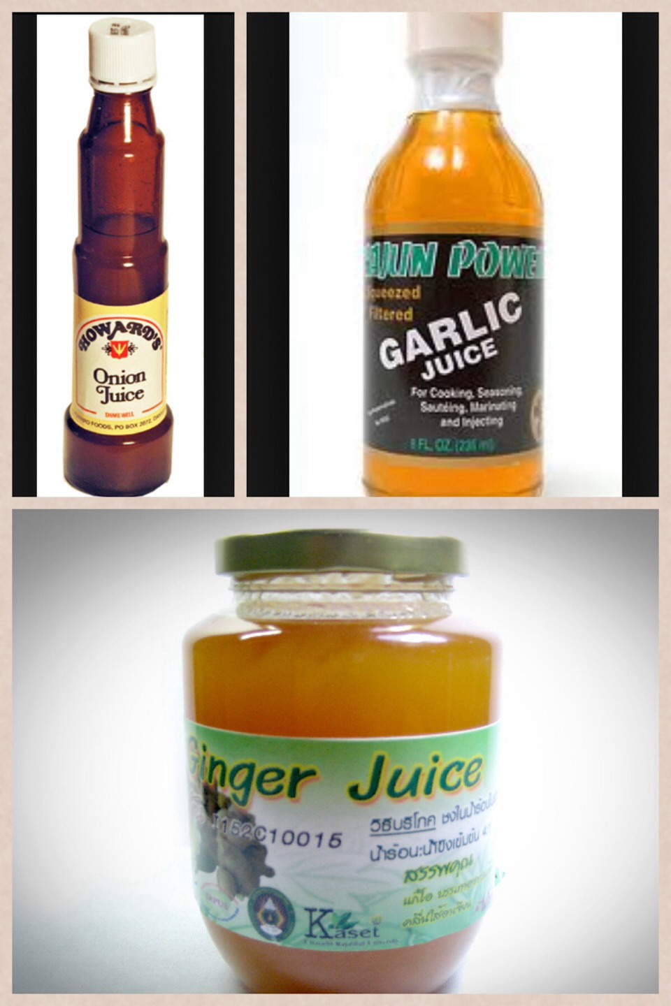 2. Natural juices: You can rub your scalp with either garlic juice, onion juice or ginger juice. Leave it on overnight and wash it thoroughly in the morning.

