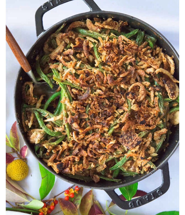 Creamy Green Bean Casserole with Fried Onions