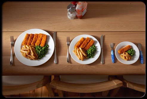 Psych yourself out and give the illusion that you are eating more by using smaller plates and bowls
