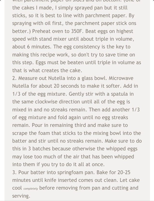 2 Ingredients- Flourless Nutella Cake