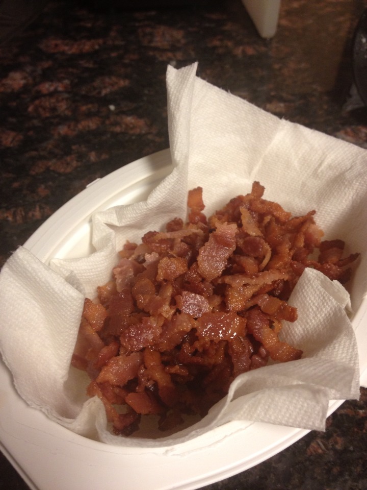 Then cut bacon into thick strips & fry it 
LEAVE THE GREASE IN THE PAN 😎