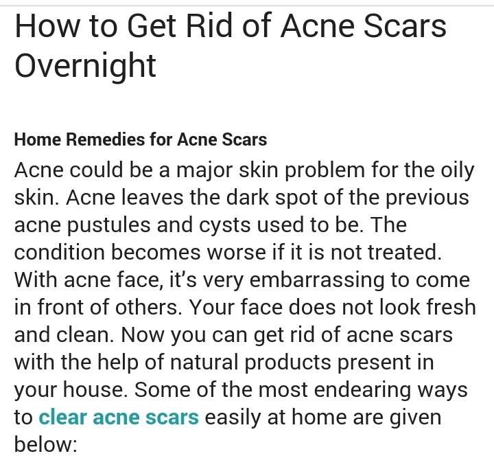HOW TO GET RID OFF ACNE SCARS OVERNIGHT TRIED N TESTED