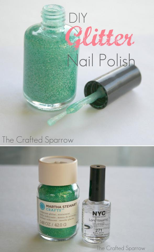 6. Turn any nail polish into GLITTER nail polish.The great part is that you can control the concentration of the glitter.