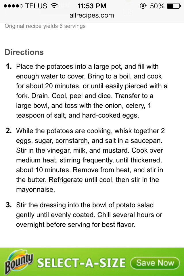 Worlds Best Potato Salad Recipe !