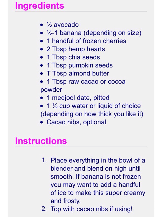 Delicious Chocolate Cherry Smoothie