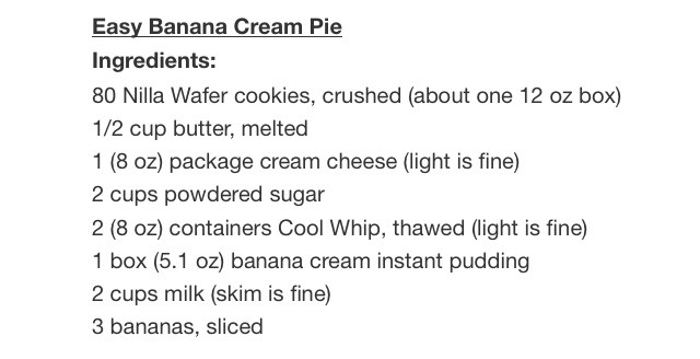 Easy Banana Cream Pie 
