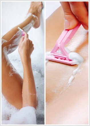 1.Exfoliate skin daily for best results. If skin becomes irritated or dry exfoliate less often. 2.Shave in the Opposite direction of hair growth being careful not to push hard on the razor and use Several Small Strokes on bikini area for less irritation.

