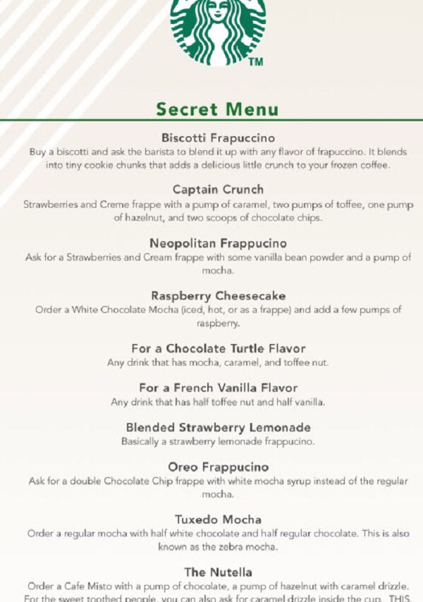 Here is the menu too