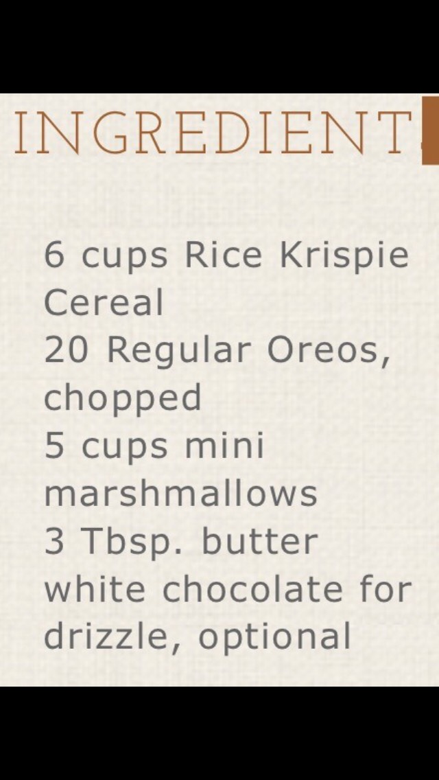 How To Make Oreo Rice Krispie Treats 👌❤️