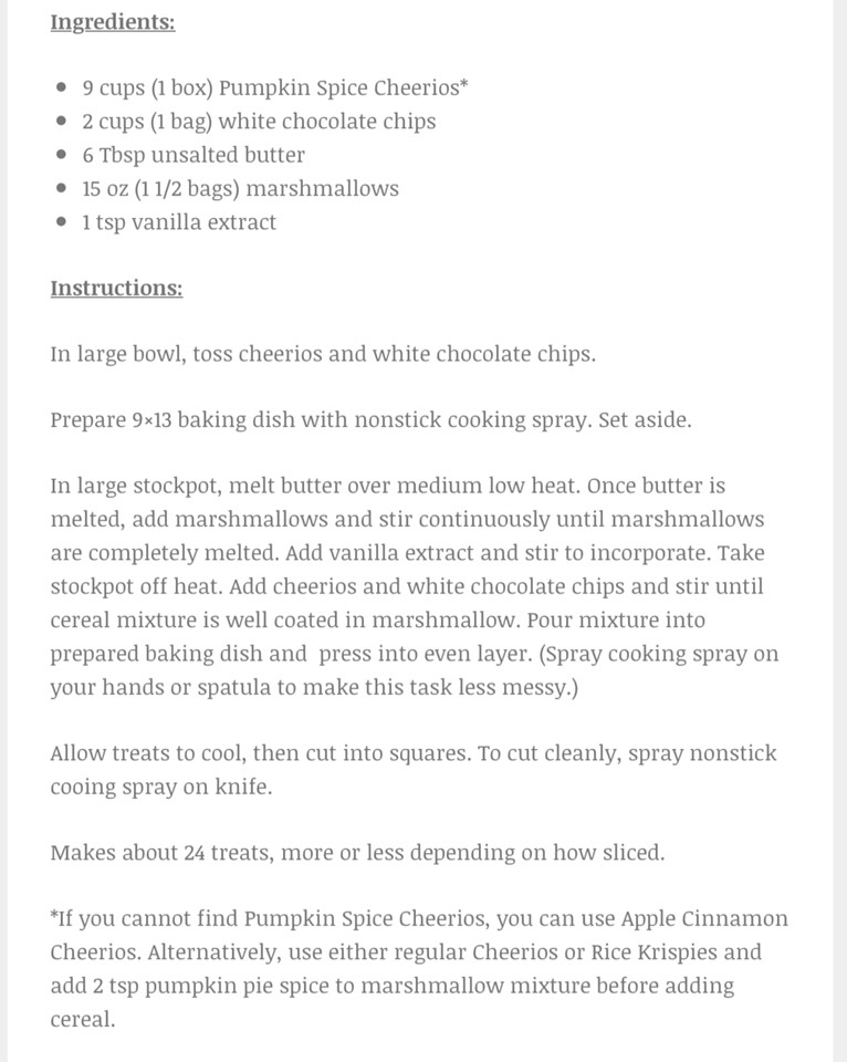 Pumpkin Spice Crispy Treats 